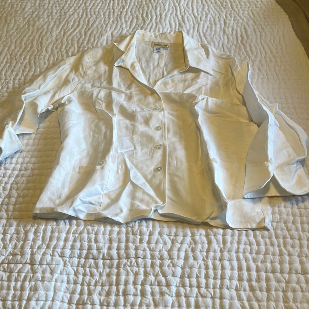 White Linen jacket with 3/4 sleeves